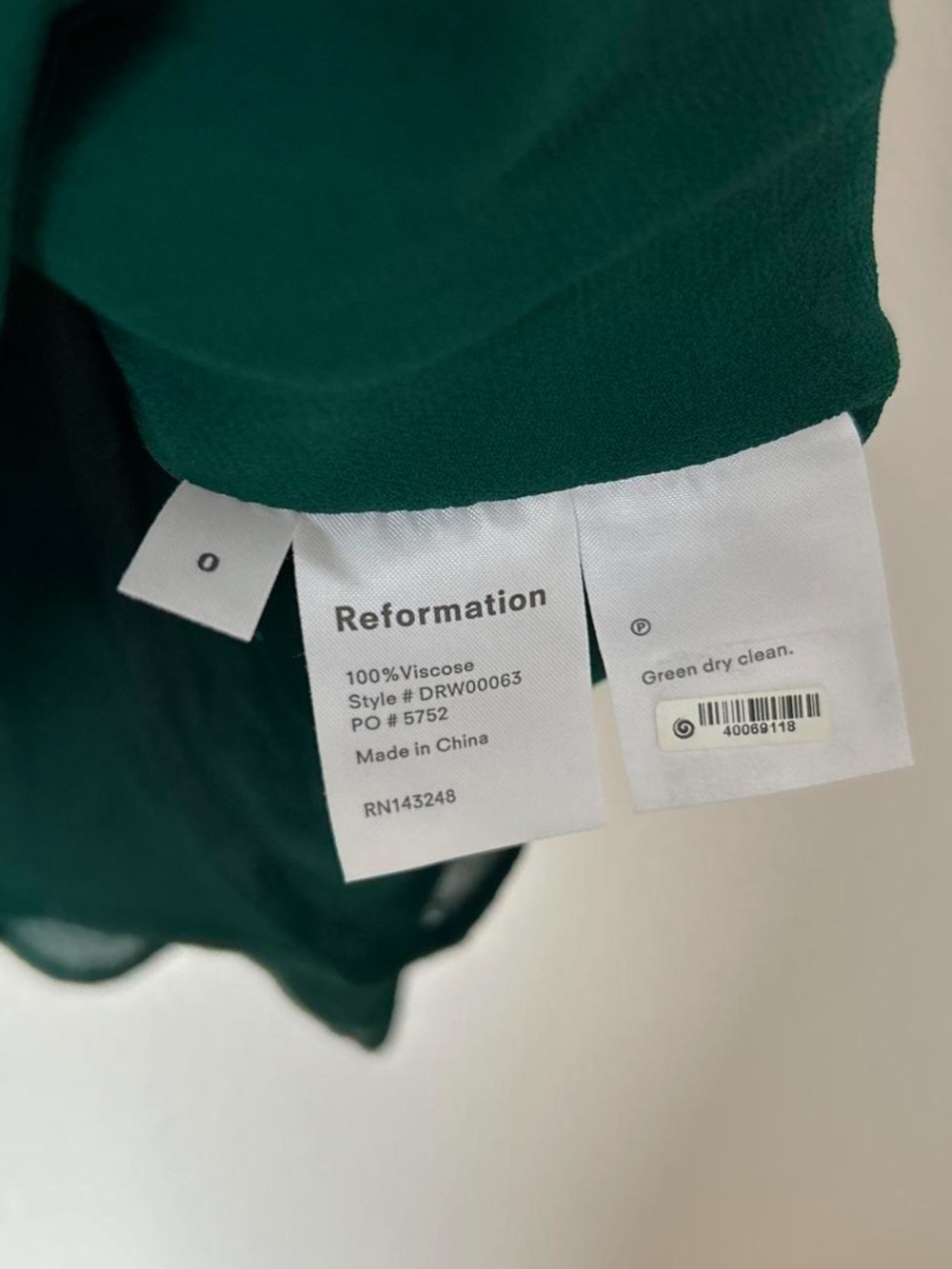 Reformation Mayra Dress in Emerald - Picture 4 of 5